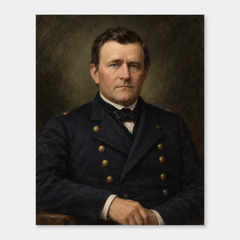 Ulysses S. Grant in an original full-color oil portrait displayed on a neutral background