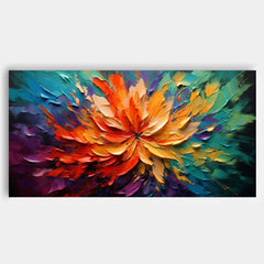 Large Acrylic Textured Colorful Floral Abstract Painting Original Palette Knife Painting Modern Flower Wall Art For Living Room