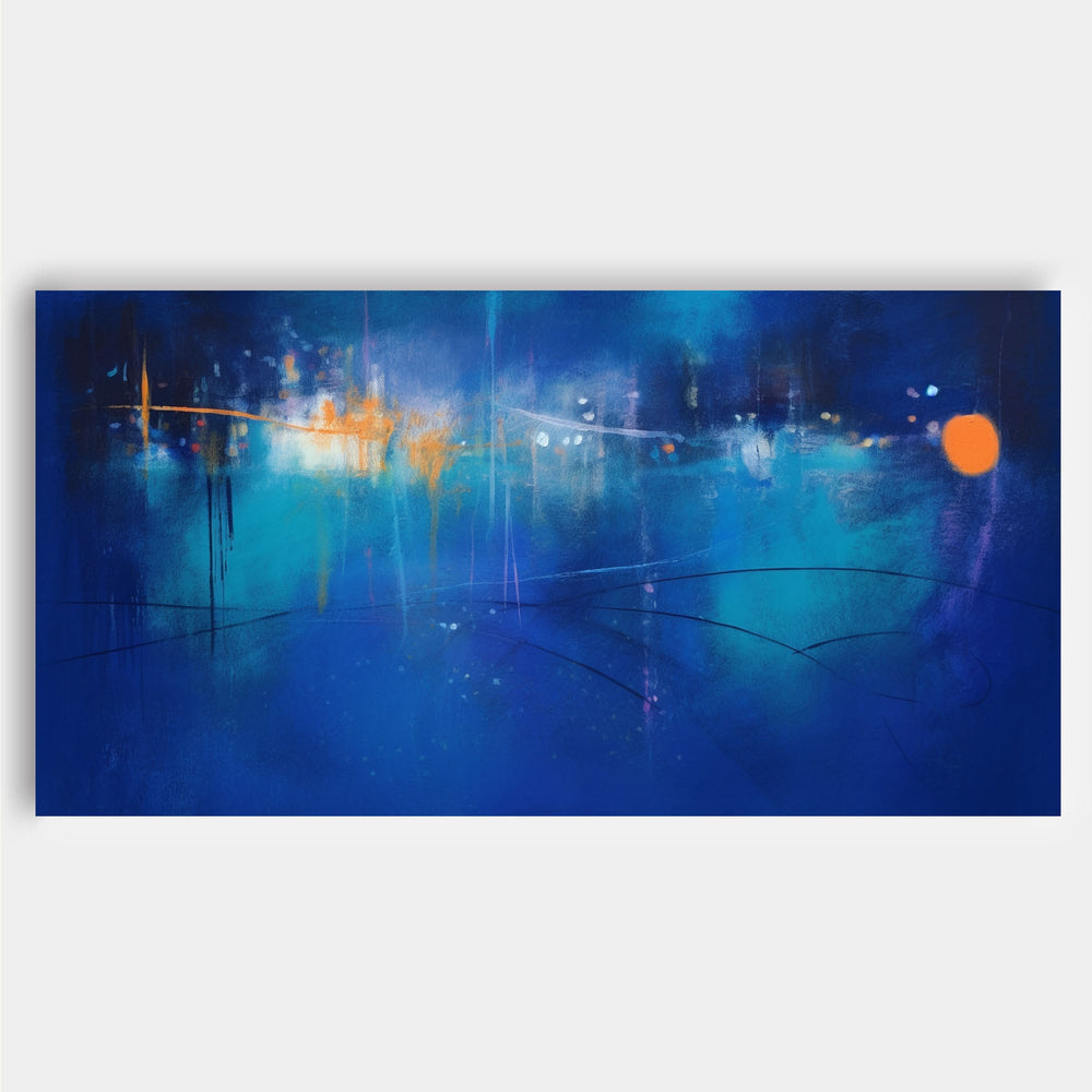 Large Bright Blue Acrylic Painting Original Oil Painting On Canvas Modern Abstract Living Room Wall Art