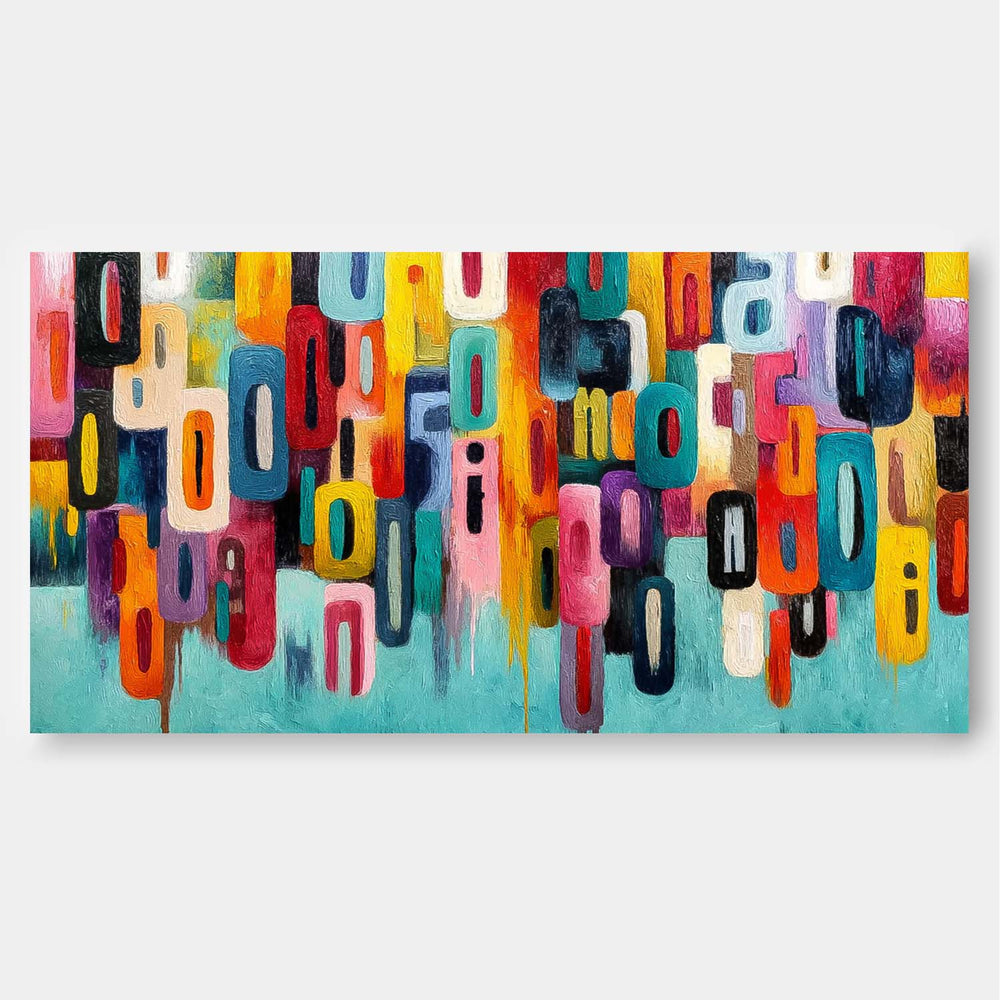 Modern Acrylic Painting Original Graffiti Wall Art Colorful Texture Abstract Oil Painting Home Decor