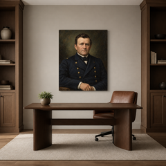 Ulysses S. Grant oil portrait in a refined home office