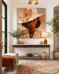 Retro Vintage Style Female Portrait Artwork With Smooth Brushwork And Subtle Texture For Wall Display