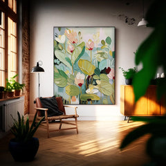 Extra Large Textured Abstract Flower Oil Paintings Floral Acrylic Paintings Floral Wall Art Spring Artwork Framed