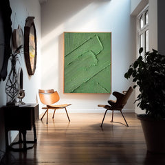 Green Texture Minimalist Oil Painting On Canvas Large Abstract acrylic painting Original Wall Art For Living Room