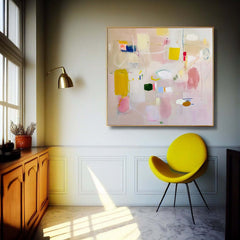 Bright Pink Abstract Painting Canvas Original Abstract Art For Sale Contemporary Cute New Painting Home Decor