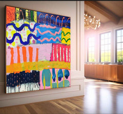 Modern Textured Artwork Colorful Original Hand-painted Canvas Wall Art Large Graffiti Abstract Oil Painting