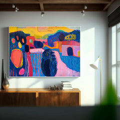 Modern Colorful Scenery Artwork Abstract Graffiti Oil Painting Texture Acrylic painting Original Wall Art