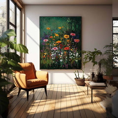 Big Original Texture Beautiful colorful Flowers Artwork Abstract Flower Oil Painting On Canvas Framed