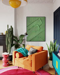 Green Texture Minimalist Oil Painting On Canvas Large Abstract acrylic painting Original Wall Art For Living Room