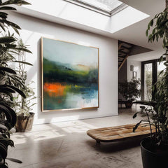 Modern Grey Scenery Nature Art Original Landscape Wall Art Large Abstract Oil Painting Canvas Home Decor