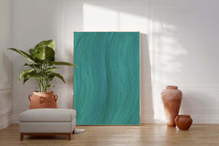 Blue Texture Minimalist Oil Painting On Canvas Large Abstract Acrylic Painting Original Wall Art Home Decor