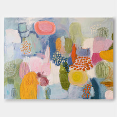 Colorful Abstract Painting With Graffiti Style For Modern Living Room Decor