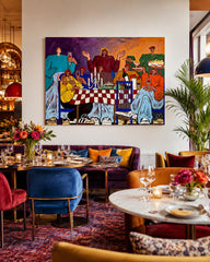 Colorful Dinner Party Art Print To Enhance Your Dining Room Atmosphere