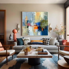 Warm Coloeful Original Hand-painted Canvas Wall Art Modern Textured Artwork Large Abstract Oil Painting