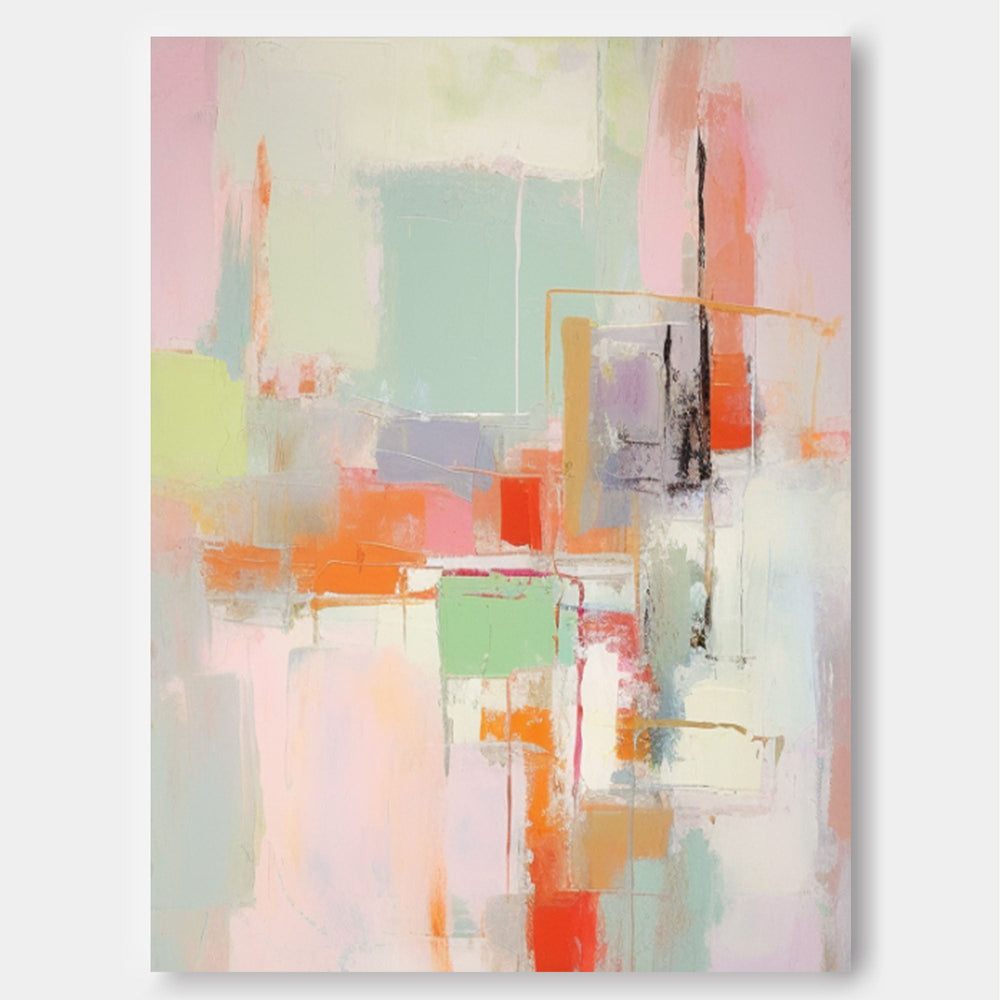 Bright colorful Large Original Abstract Oil Painting On Canvas Modern Texture Wall Art Home Decor