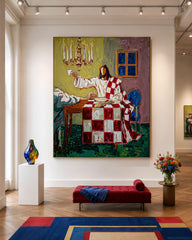Modern Spiritual Artwork Depicting A Solemn Ritual Scene