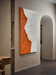 Orange Ocean Abstract Oil Painting Large Original Ocean Texture Painting Ocean Canvas Wall Art Living Room Decoration