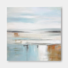 Light Blue Abstract Acrylic Painting Canvas Great Quality Hand Painted Abstract Landscape Wall Art Home Decor