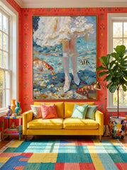 Fantasy Art Print Of Girl Standing In Clear Water With Tropical Fish