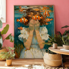 Unique Fantasy Girl Portrait Art Print Ideal Gift For Ocean Lovers And Collectors