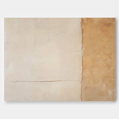 Large Abstract Acrylic Painting Framed Original Wall Art Texture Beige Minimalist Oil Painting Living Room Decor