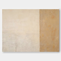 Large Beige And Yellow Abstract Acrylic Painting Framed Original Wall Art Texture Minimalist Oil Painting Living Room Decor