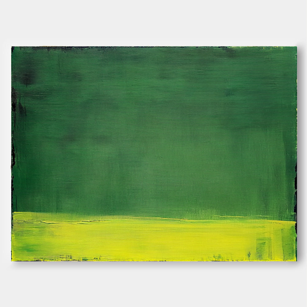 Yellow And Green Original Minimalist Artwork Large Wall Art Abstract Oil Painting For Living Room