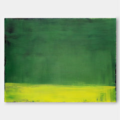 Yellow And Green Original Minimalist Artwork Large Wall Art Abstract Oil Painting For Living Room