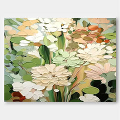 Large Textured Floral Acrylic Painting Modern Original Framed Floral Wall Art For Living Room
