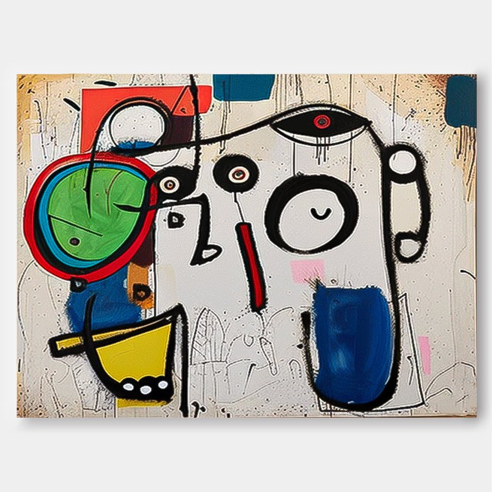 Original Minimalist Cute Graffiti Abstract Artwork Large Color Wall Art Abstract Oil Painting Home Decor
