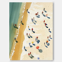 Impressionism Ocean Abstract Large Original Oil Painting On Canvas Modern People And Beach Wall Art Home Decor