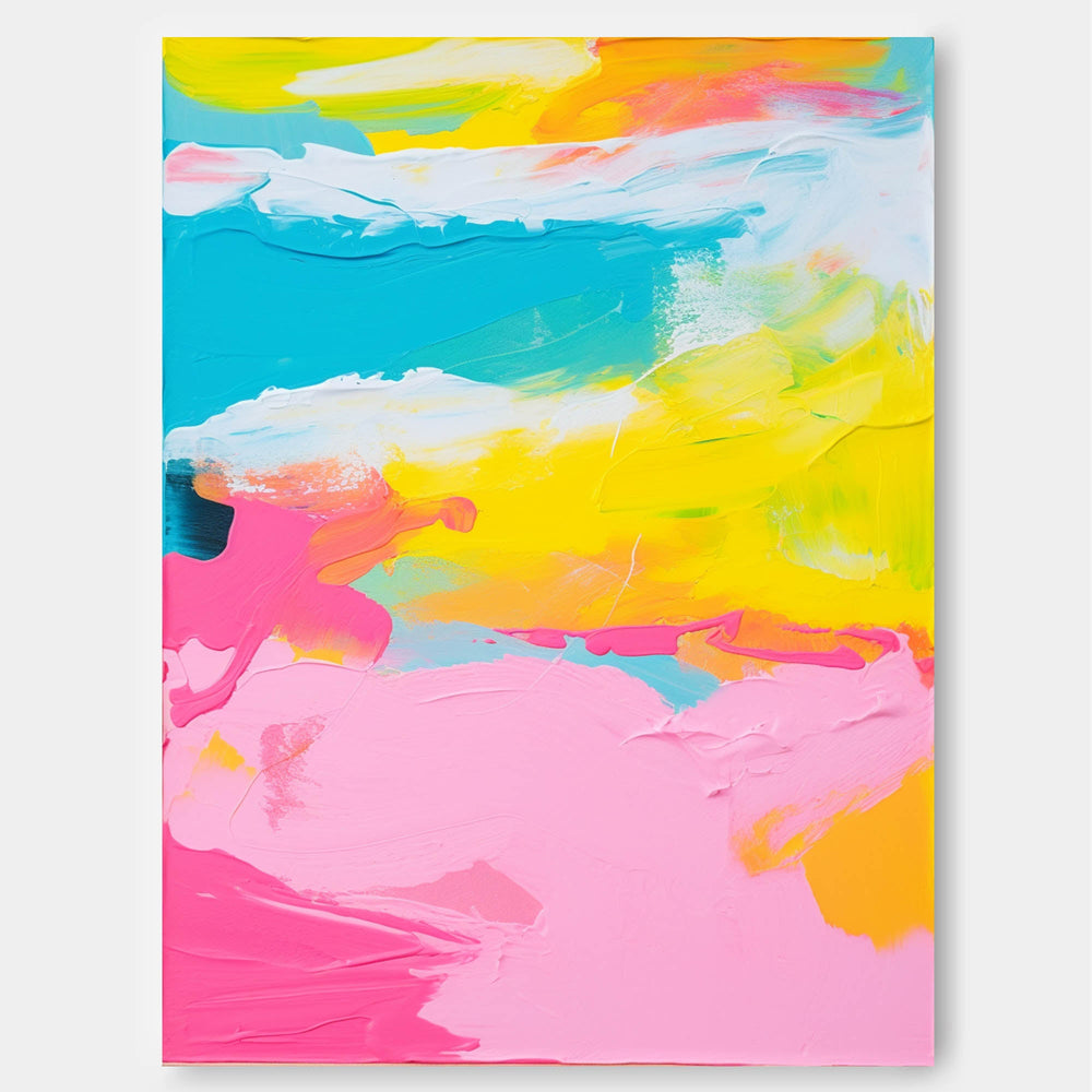 Large Colorful Original Painting Bright Colorful Abstract Oil Painting On Canvas Modern Texture Wall Art For Living Room