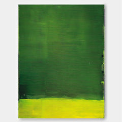 Yellow And Green Original Minimalist Artwork Large Wall Art Abstract Oil Painting For Living Room
