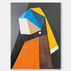 Modern Minimalist Painting on Canvas Colorful Geometric Painting Organic Shape Art Custom Canvas Wall Art Living Room Painting