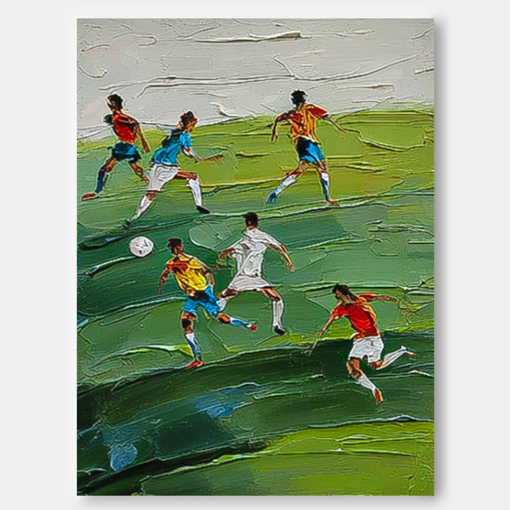 Textured Football Wall Art Green Football Textured Canvas Art Sports Art Lover Gift Home Decor