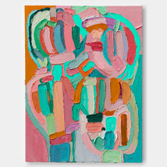 Texture Couple Abstract Oil Painting Large Lovers Acrylic Painting On Canvas Original Artwork For Living Room