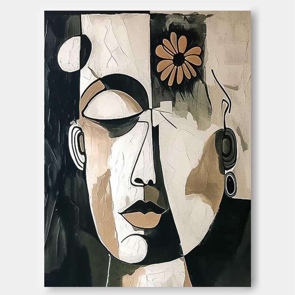 Abstract People Oil Painting On Canvas Original Grim Face Wall Art Modern Painting Home Decor