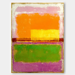 Large Geometry Painting Framed Abstract Multiple Color Splicing Acrylic painting Original Vibrant Wall Art