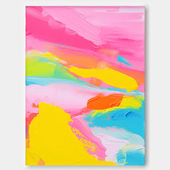 Large Colorful Original Painting Bright Colorful Abstract Oil Painting On Canvas Modern Texture Wall Art For Living Room
