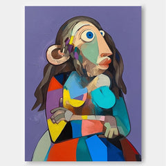 Cute Texture Animal Oil Painting Personification Monkey Acrylic Painting Modern Color Abstract Wall Art Decor