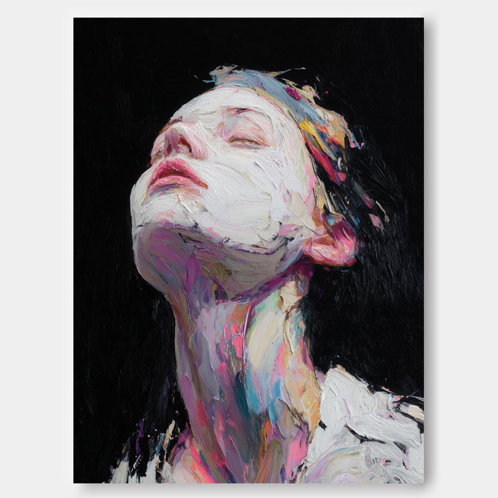 Modern Pop Wall Decor For Home Color Splatter Female Art Vibrant with Abstract Expressionism Style