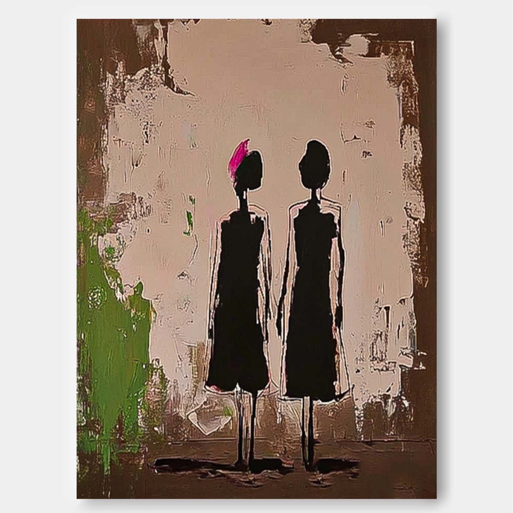 Minimalism Figure Acrylic Painting Abstract Oil Painting Canvas Original Portrait Wall Art Home Decor