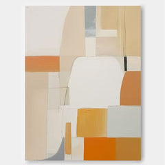 Vibrant Yellow Original Abstract Oil Painting Geometric Large Composition Artwork With Frame For Living Room Decor