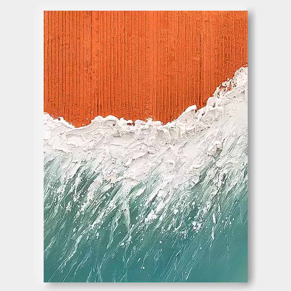 Vibrant Colors Original Abstract Beach Oil Painting On Canvas Large Ocean Wall Art Texture Artwork Home Decor