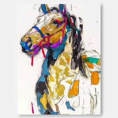Modern Colorful Abstract Wall Art Minimalism Animal Oil Painting Large Horse Acrylic Painting Home Decor