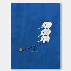 Large Wall Art Texture Minimalist Alistelephant Scale Canvas Oil Painting Abstract Original Blue Artwork