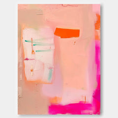 Famous Abstract Artwork Original Oil Painting On Canvas Modern Vibrant Pink Quality Large Art Home Decor