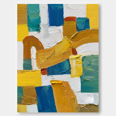Abstract Geometric Wall Art Large Original Acrylic Painting On Canvas Living Room