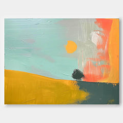 Modern Bright Colorful Natural Artwork Abstract Landscape Oil Painting Texture Acrylic painting