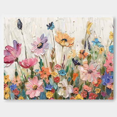 Horizontal Flower Beauty Texture Artwork Original Abstract Colorful Oil Painting On Canvas Home Decor Gift